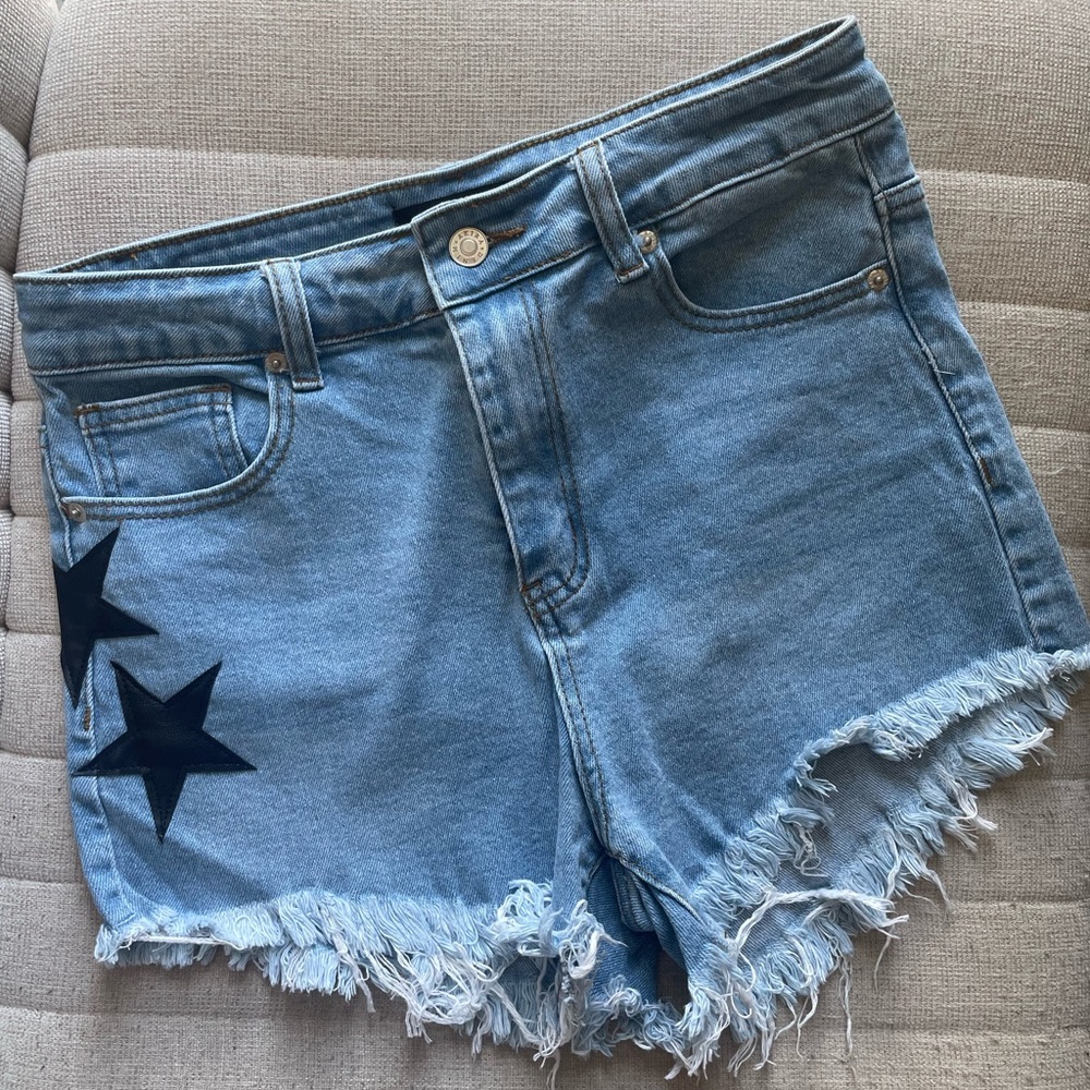 Akira denim shorts with stars